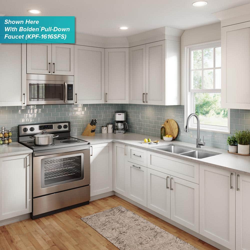 Fairlane 33-Inch Stainless Steel Double Bowl Undermount Kitchen Sink
