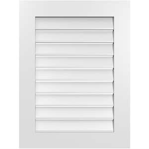 24 in. x 32 in. Vertical Surface Mount PVC Gable Vent: Functional with Standard Frame