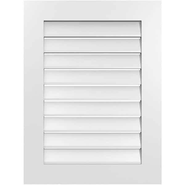 Ekena Millwork 24 in. x 32 in. Vertical Surface Mount PVC Gable Vent: Functional with Standard Frame