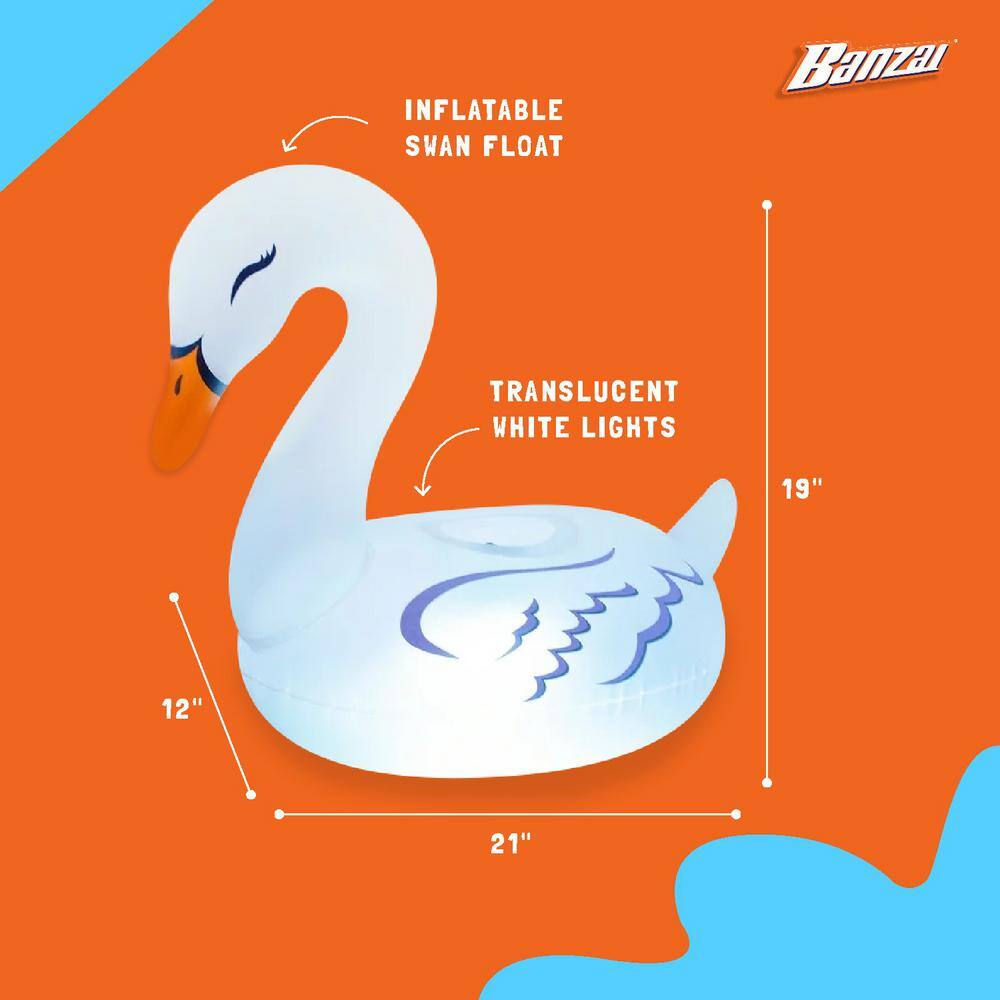 Translucent White PVC Inflatable Swan Pool Lanterns with LED Lights
