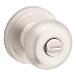 Juno Satin Nickel Privacy Bed/Bath Door Knob with Microban Antimicrobial Technology and Lock