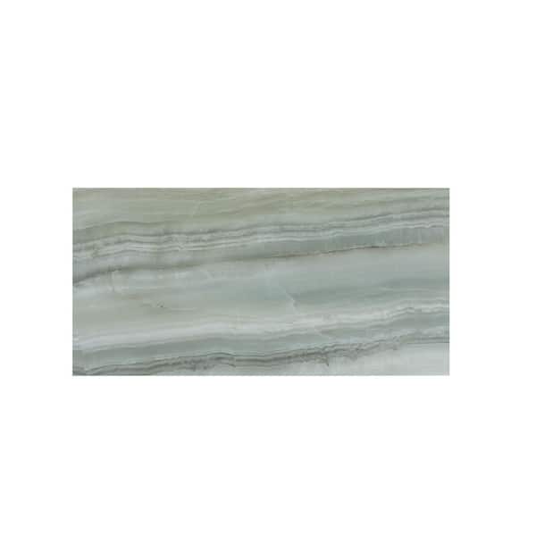 Splendor 4 x 5 in. Sage Jade Green Honed Porcelain Veincut Large Tile Sample