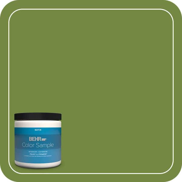 BEHR PREMIUM PLUS 8 oz. #MQ4-44 Green Dynasty Satin Enamel Interior/Exterior Paint & Primer Color Sample