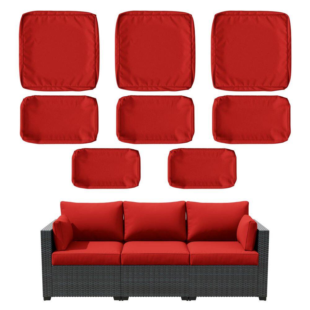 8-Piece 25.6 in. Outdoor Replacement Lounge Cushion Covers Red price history on PriceWatchPro