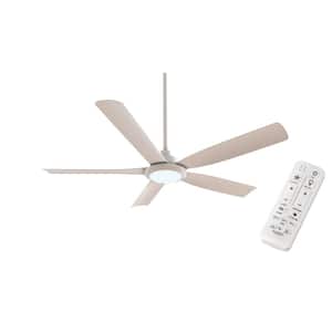 Amaia 56 in. Indoor/Outdoor Marine Grade DC Motor Matte White Ceiling Fan with Adjustable White LED and Remote Included