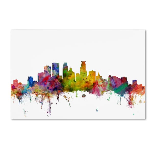 Minneapolis Minnesota Skyline by Michael Tompsett 16 in. x 24 in.