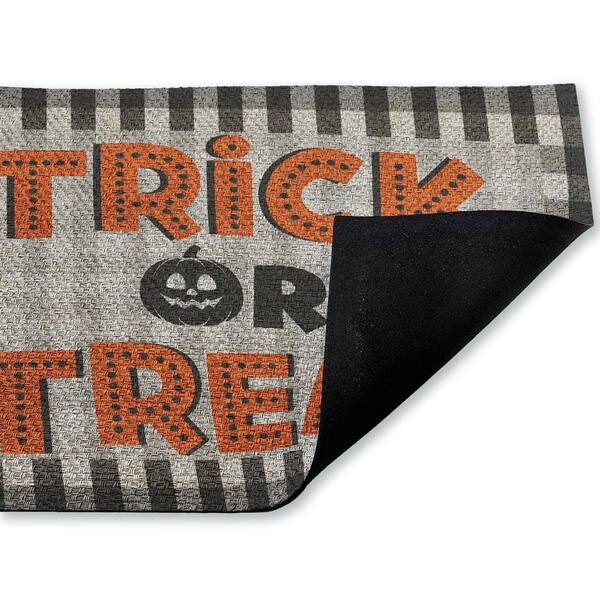 Trick or Treat Gingham Black 18 in. x 30 in. Polyester Non-Slip Outdoor Door Mat