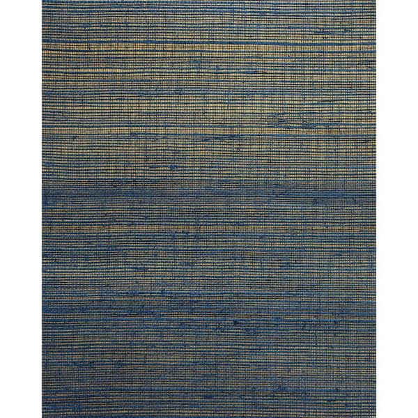 York Wallcoverings Indigo and Gold Plain Sisal Grasscloth Paper Unpasted Matte Wallpaper ( 36 in. x 24 ft.)