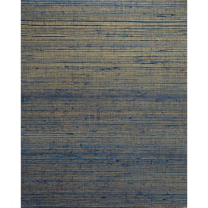 Indigo and Gold Plain Sisal Grasscloth Paper Unpasted Matte Wallpaper ( 36 in. x 24 ft.)