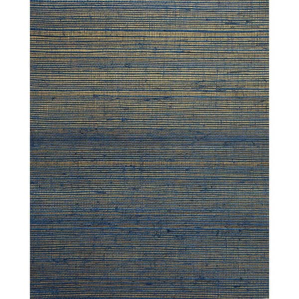 Indigo and Gold Plain Sisal Grasscloth Paper Unpasted Matte Wallpaper ( 36 in. x 24 ft.)