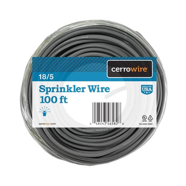 Cerrowire 100 ft. 18/5 Black Solid Copper Sprinkler Wire 240-1005C