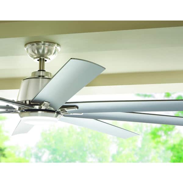 Integrated LED Indoor/outdoor Brushed Nickel Ceiling Fan Kensgrove 72 In 