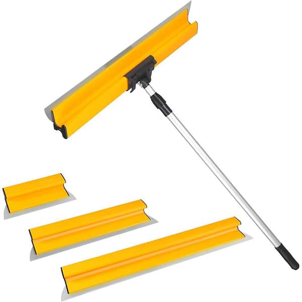 Skimming Blade Set with 12 Plus 22 Plus 32 Stainless Steel Blades and 35-62 Aluminum Handle for Drywall/Wall/Plaster