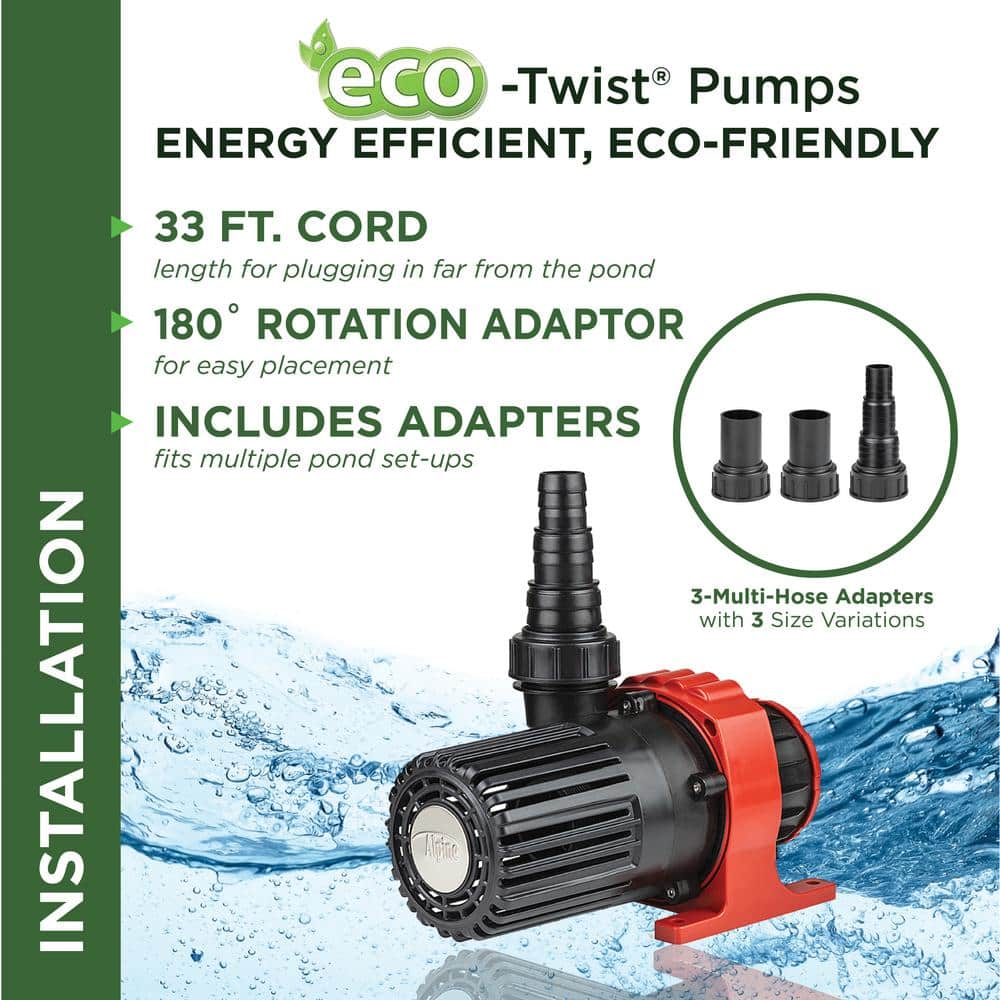 Eco-Twist Energy-Efficient Submersible Pump with 33 ft. Cord