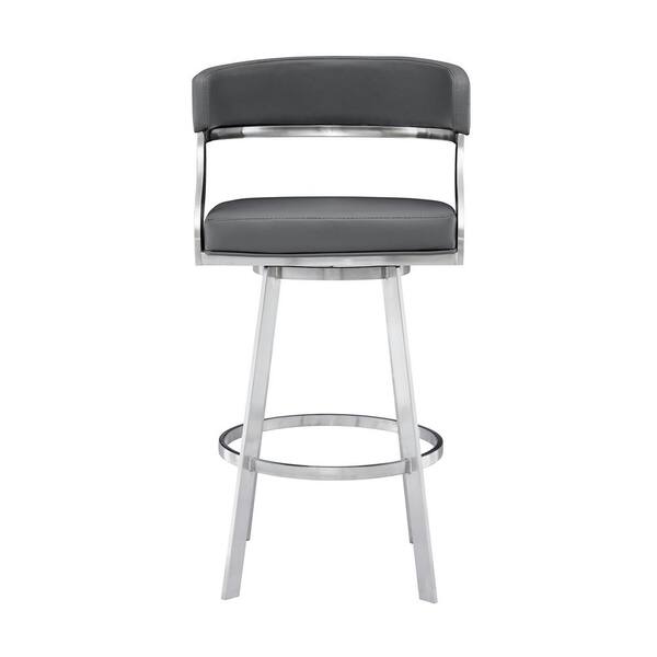 Armen Living Saturn Contemporary 26 In, Grey Counter Height Bar Stools