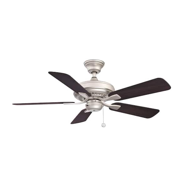 FANIMATION Edgewood 44 44 in. Indoor/Outdoor Brushed Nickel with Dark Walnut Blades Ceiling Fan