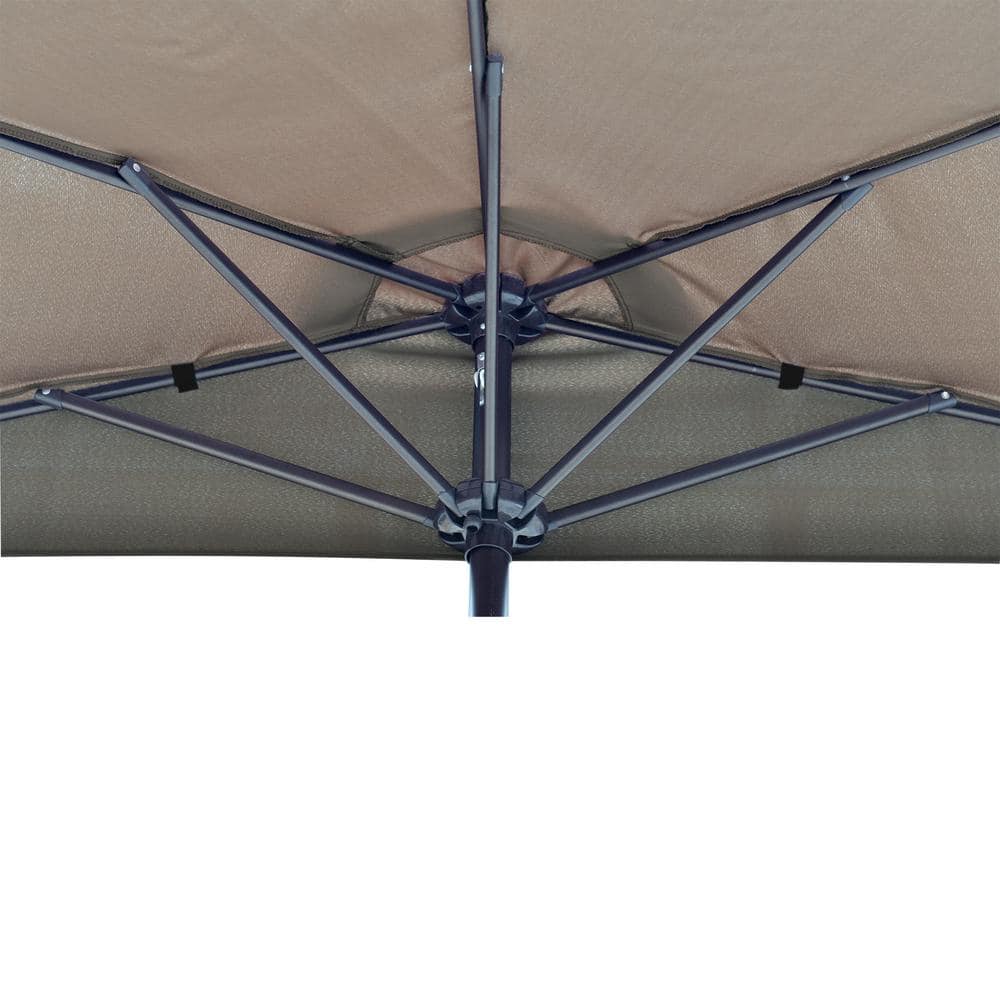Lanai 9-ft Brown Polyester Half Patio Umbrella