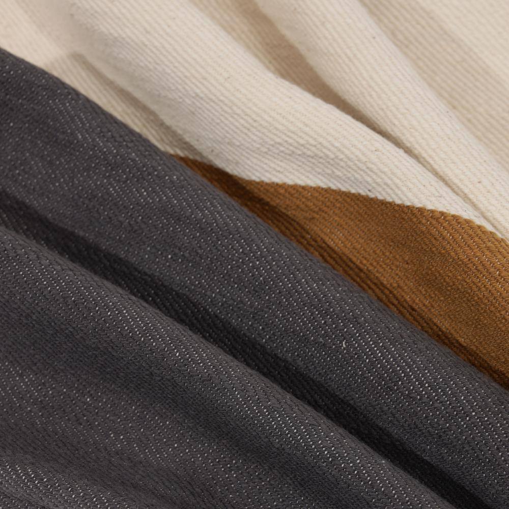 Wilmington Gray and Beige Striped Cotton 24" Square Throw Pillow