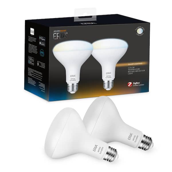 AduroSmart ERIA 65-Watt Equivalent BR30 Dimmable CRI 90 Plus Wireless Smart LED Light Bulb Tunable White (2-Pack)