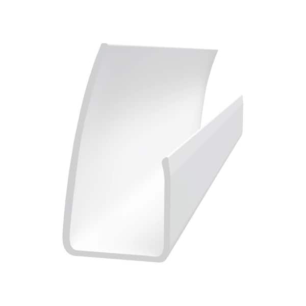 3/4 in. x 1-3/8 in. x 8 ft. Slatwall J Channel White PVC Trim (2 Per Box)