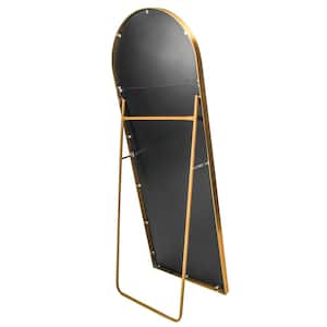23.6 in. W x 65 in. H Arch Framed Gold Mirror Full Length Mirror Wall-Mounted Dressing Mirror Aluminum Alloy Frame