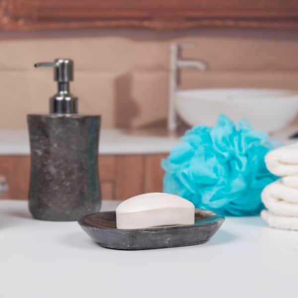 Self Draining Soap Dish, Ceramic Soap Holder Marble Appearance Soap Dish  for Bar Soap, for Bathroom, for Shower, for Bar Counter