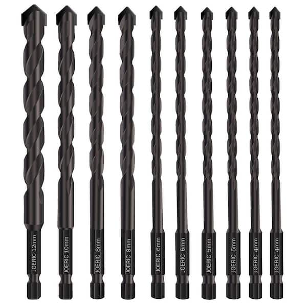 Angel Sar 7 Pcs 5/32"-3/8" Extension Masonry Drill Bit Set, Concrete Drill Bit for Glass Brick Plastic Cement Tile
