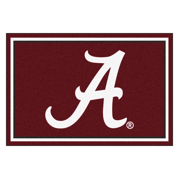 FANMATS NCAA University of Alabama Red 5 ft. x 8 ft. Indoor Area Rug