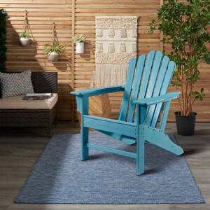 Classic Blue Outdoor All-Weather Plastic Fade-Resistant Patio Adirondack Chair for Fire Pits and Gardens