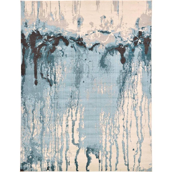 Unique Loom Estrella Sebastia Light Blue 9' 0 x 12' 0 Area Rug