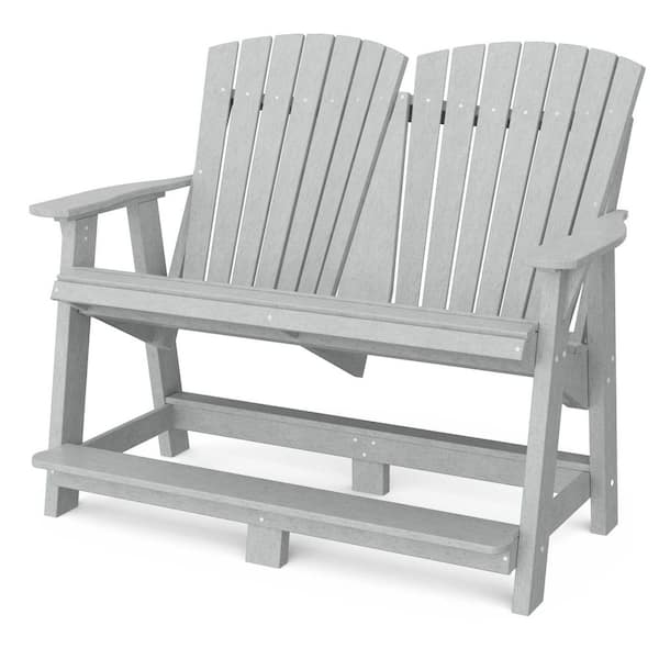 Wildridge Heritage Light Gray Plastic Outdoor Double High Adirondack Chair