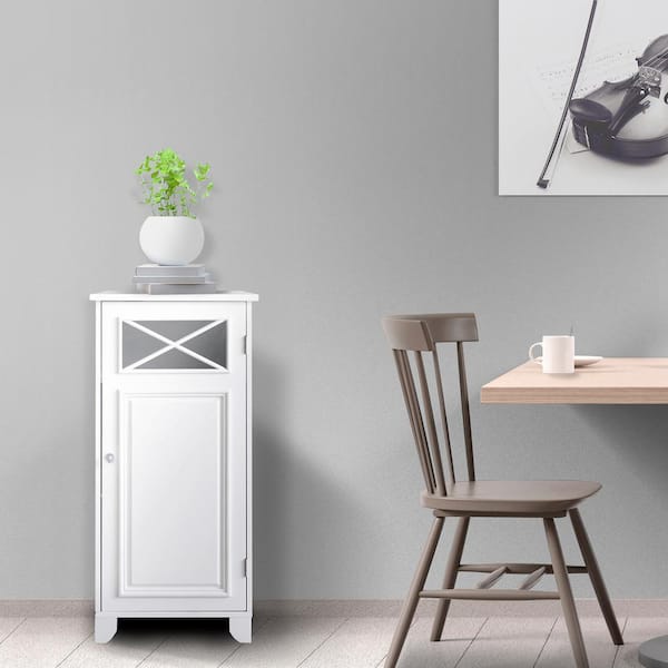 Dawson 15 in. W x 32 in. H x 13 in. D Freestanding Slim Floor Storage Cabinet, White