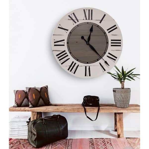 Farmhouse Fresh Black Retro Wall Clock with Timer