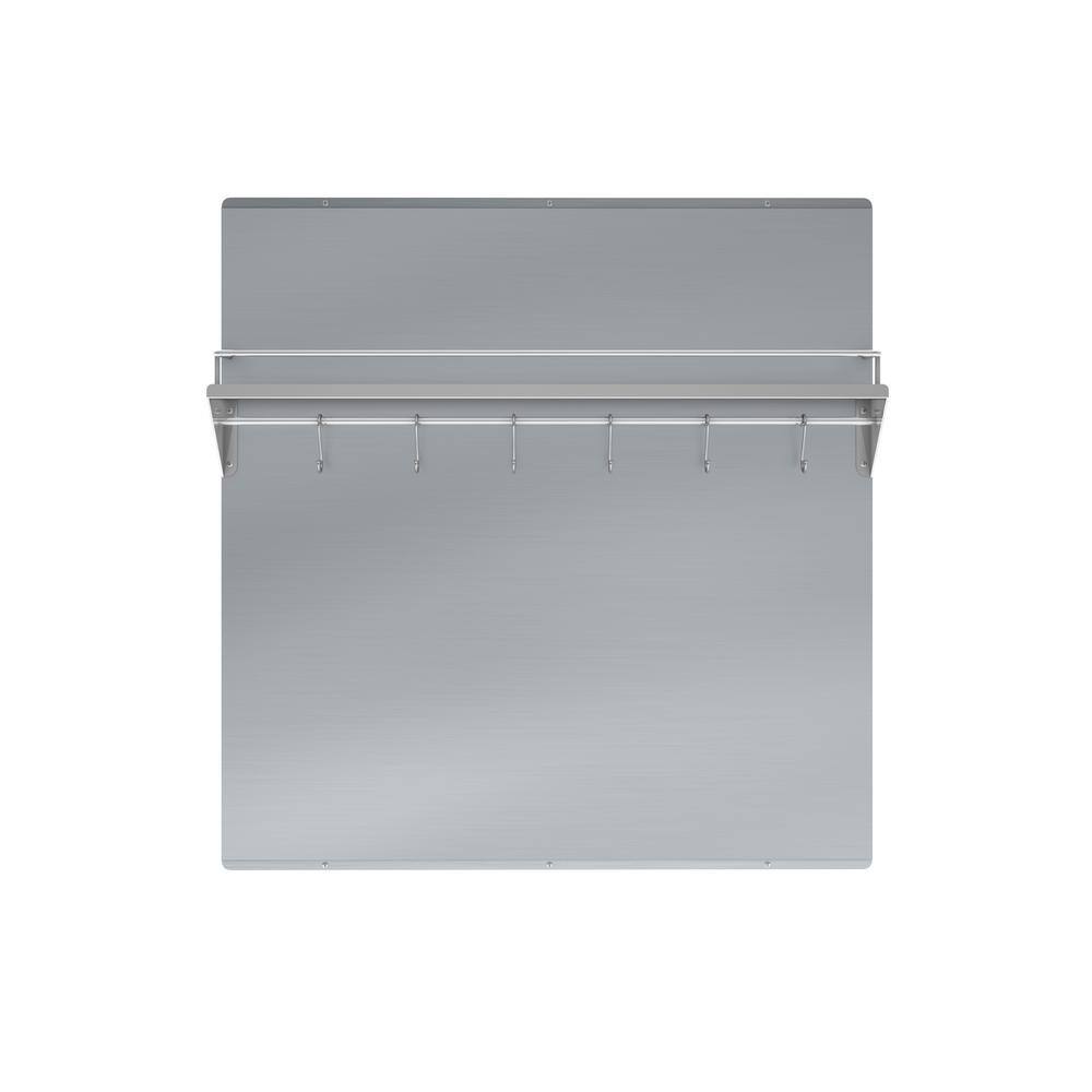 Ancona 30 in. x 30 in. Stainless Steel Backsplash with Shelf and Rack Stainless Steel Backsplash Home Depot