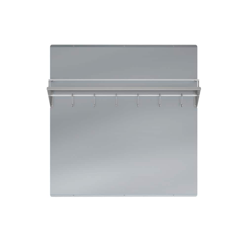 30 in. x 30 in. Stainless Steel Backsplash with Shelf and Rack
