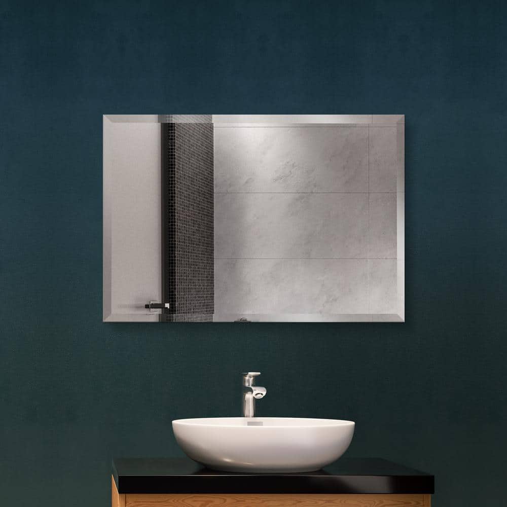20" x 30" Frameless Beveled Rectangle Wall Mirror