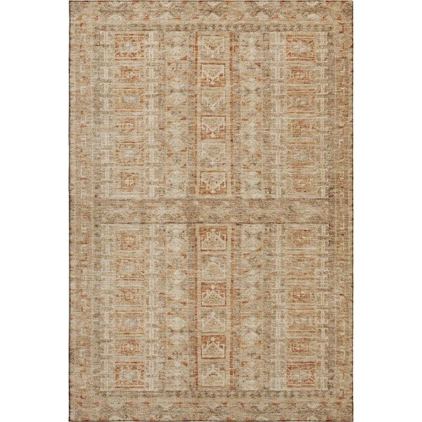 Mayfield Premium Machine Washable Abstract AMF2173 Paprika 9 ft. x 12 ft. Area Rug