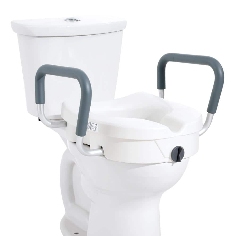5 in Raised Toilet Seat with Twist Lock, 350 lbs Capacity, Adjustable Width for Round and Elongated Toilets price history on PriceWatchPro
