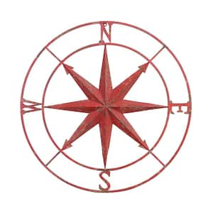 41 in. Dia. Compass Rose Metal Wall Plaque