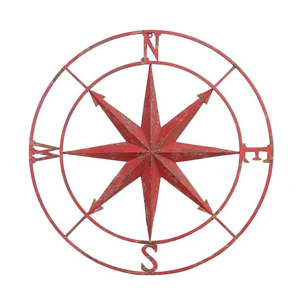 41 in. Dia. Compass Rose Metal Wall Plaque