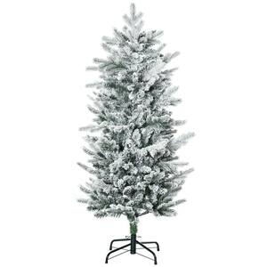 4.5 ft. Artificial Christmas Tree Holiday Decoration with Snow Flocked Branches, Auto Open, Steel Base