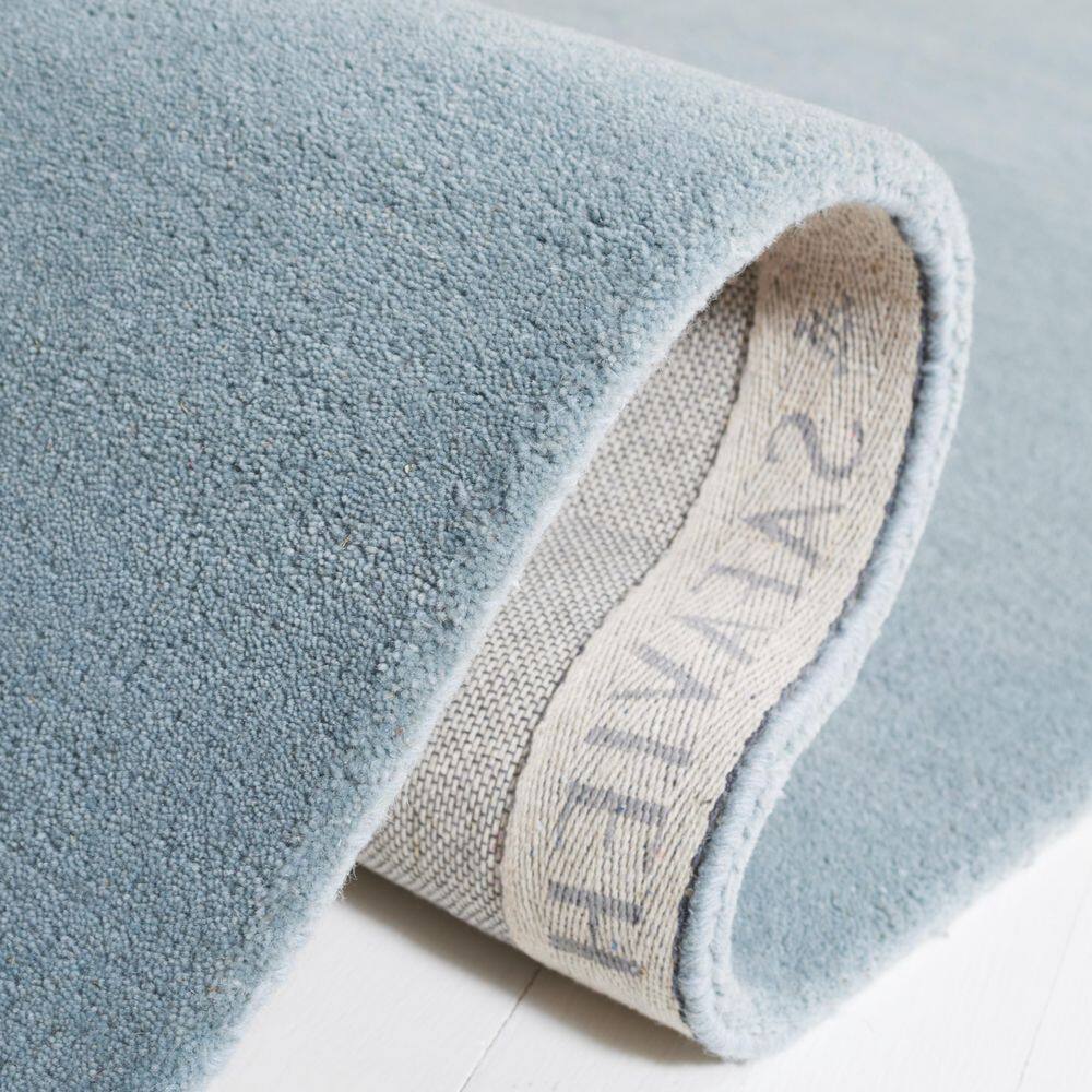 Handmade Fifth Avenue 5' Square Blue Tufted Wool Area Rug