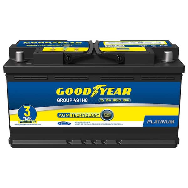 49-H8-AGM BCI Group Size 49 12-Volt 95 AH, 160RC, 900 CCA Rechargeable AGM Maintenance Free Automotive Battery