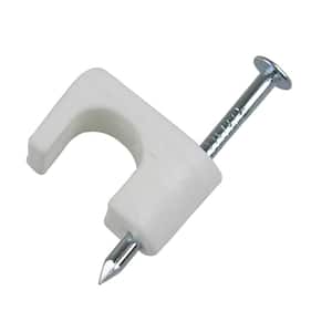 1/4 in. (6 mm) Polyethylene Coaxial Staple Zinc Plated Nail for Wood App, White (50-Pack)