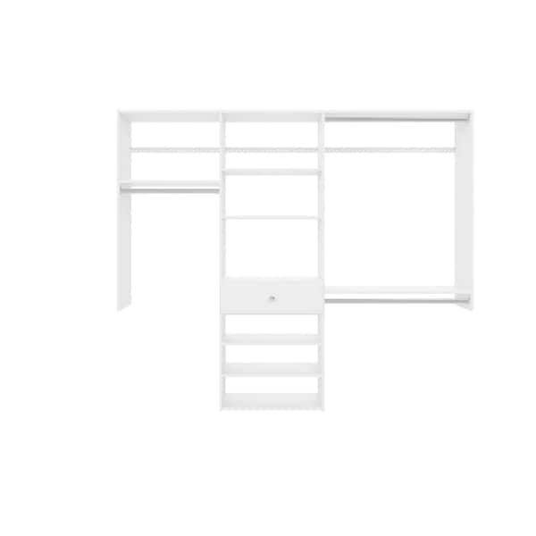 Closet Evolution 14 in. D x 84 in. W x 72 in. H Classic White Perfect Fit Wood Closet Kit