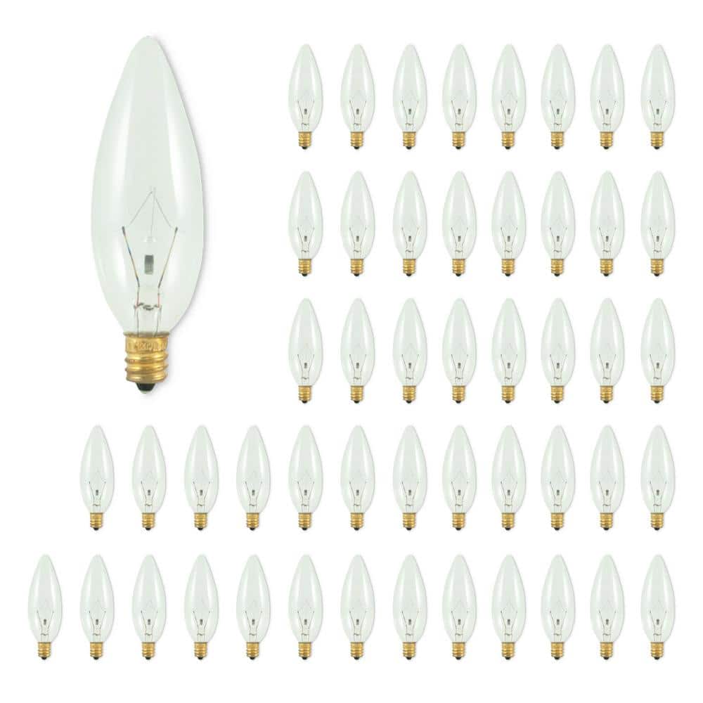 60-Watt B10 Clear Dimmable (E12) Candelabra Screw Base Warm White Light Inc