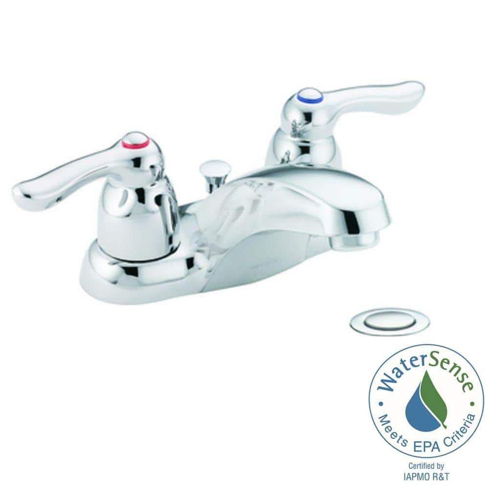 Chrome Centerset Bathroom Faucet with Drain Assembly
