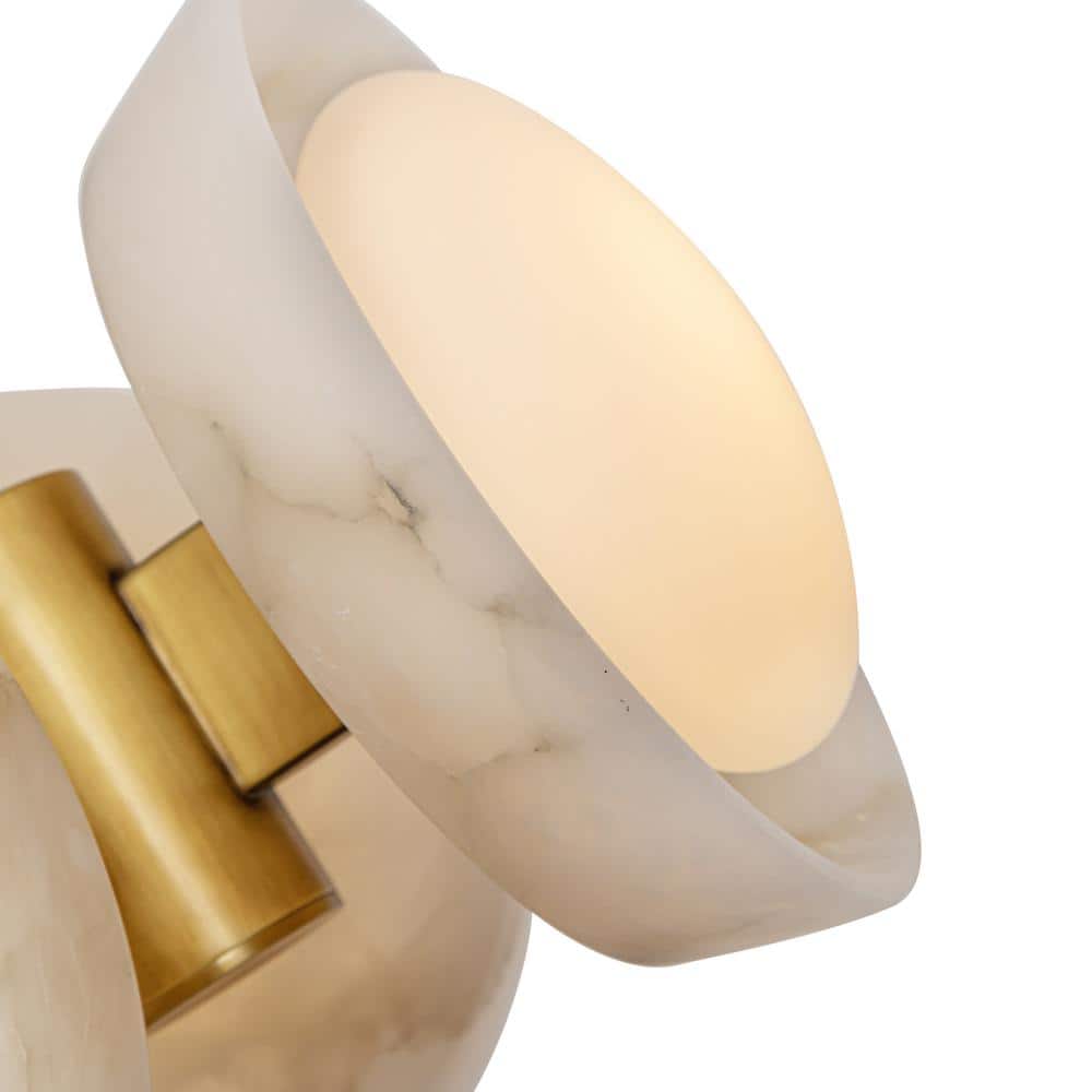 Vintage Brass and Alabaster LED Pendant Light