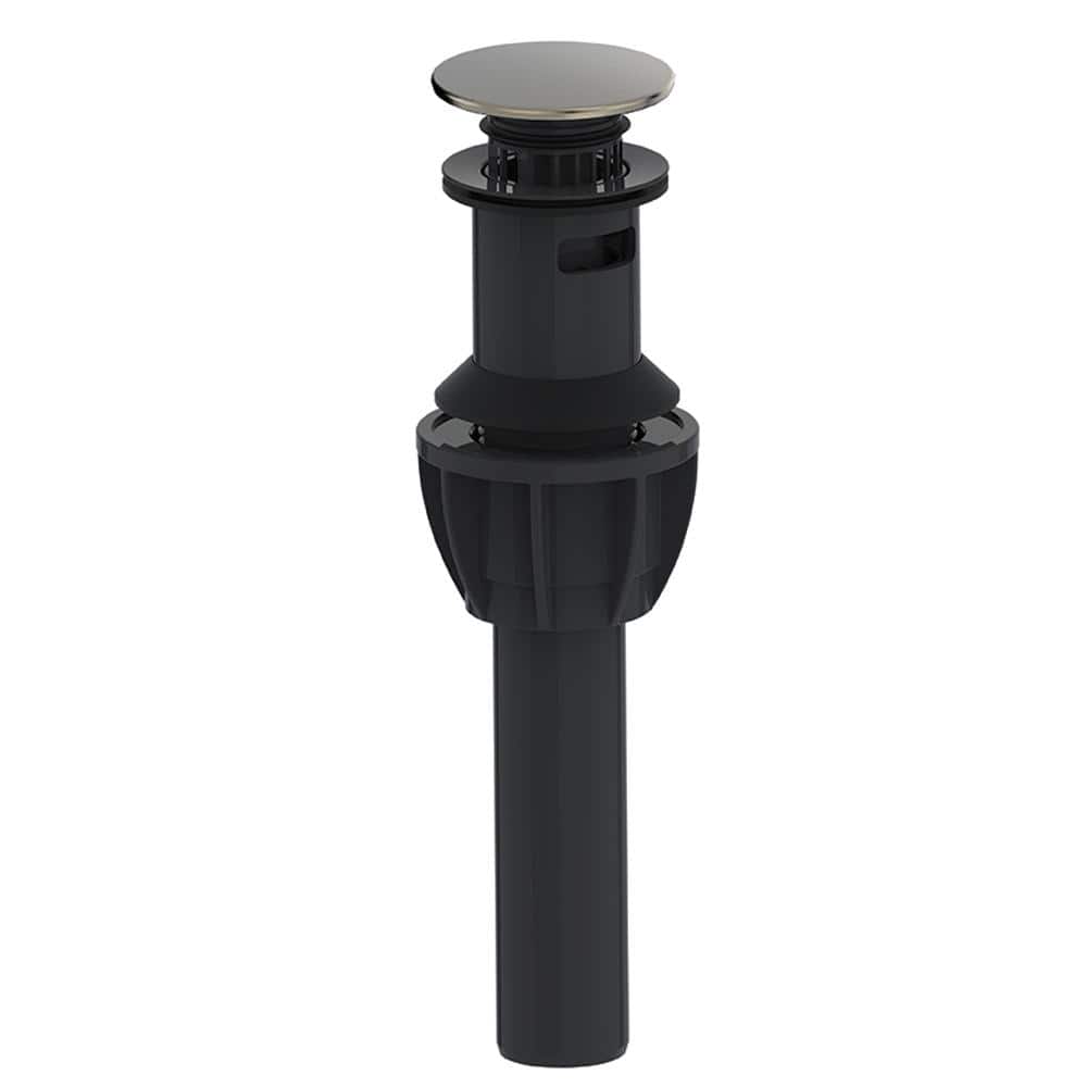 Brushed Nickel Push Style Bathroom Sink Drain with ABS Body
