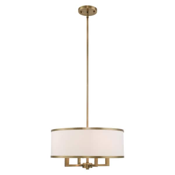 Park Ridge 4 Light Antique Brass Pendant Chandelier